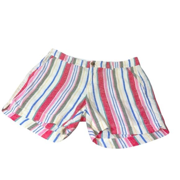 Old Navy Colourful Striped Women's 10 Shorts Pockets Coastal Beachy - Picture 1 of 6